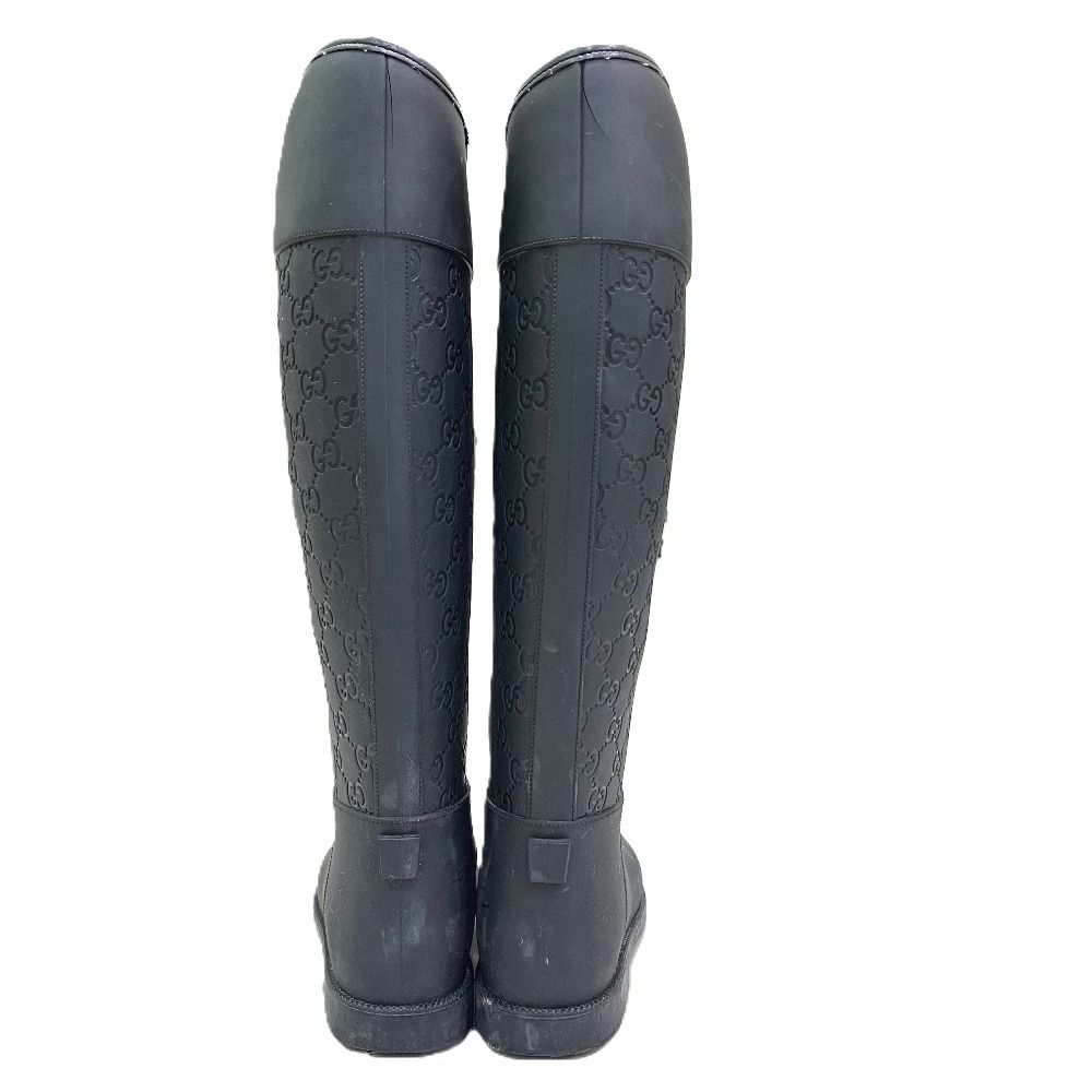 Gucci Rain Shoes GG Pattern Rubber Black — view 4