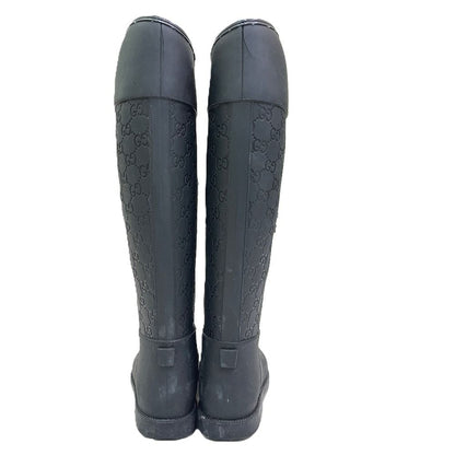 Gucci Rain Shoes GG Pattern Rubber Black — view 4