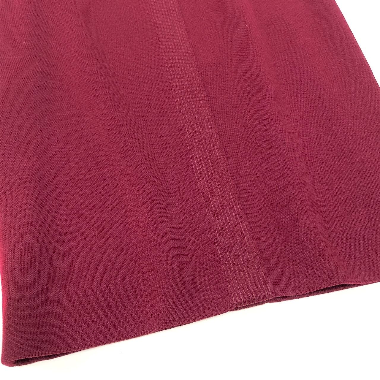 Chanel Vintage Knit Tight Skirt Gold Button Burgundy — view 6