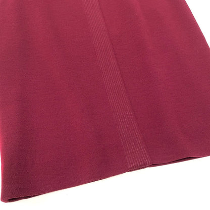 Chanel Vintage Knit Tight Skirt Gold Button Burgundy — view 6
