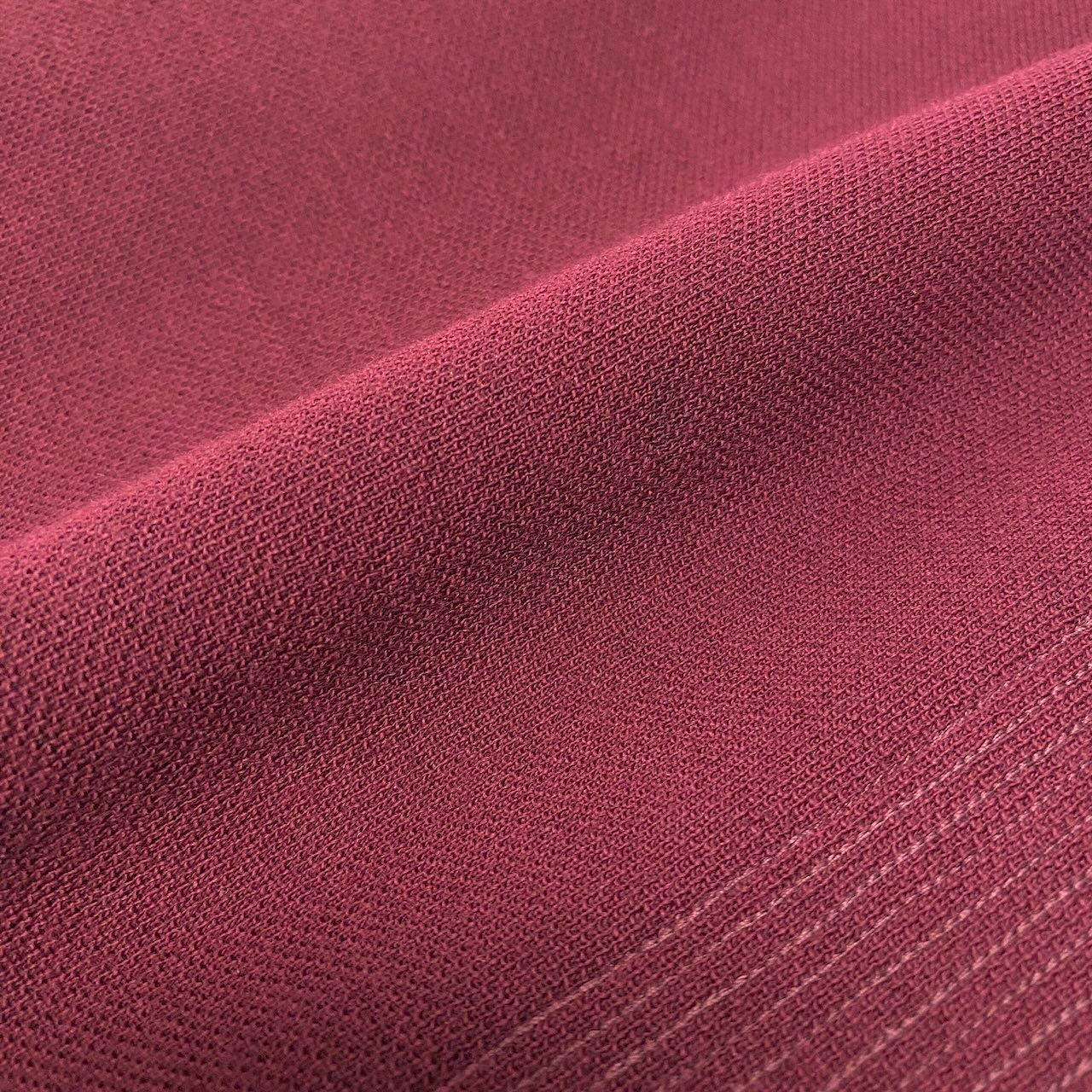 Chanel Vintage Knit Tight Skirt Gold Button Burgundy — view 8