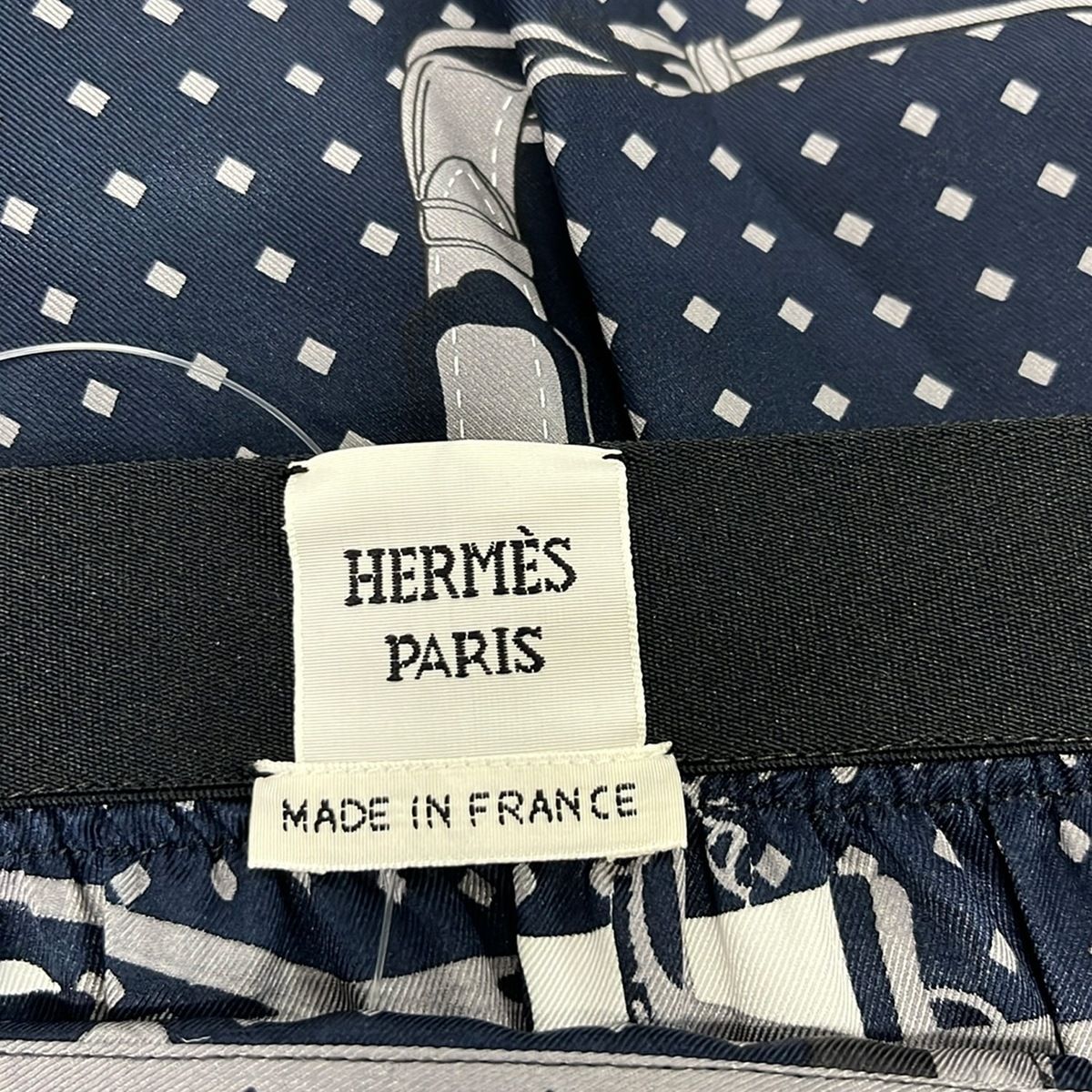 Hermes Skirt 36 S Gray Black Multi Knee Length Silk Paisley Pattern Waist Togo — view 3