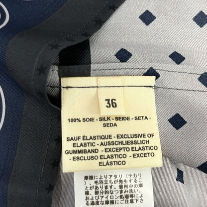 Hermes Skirt 36 S Gray Black Multi Knee Length Silk Paisley Pattern Waist Togo — view 5