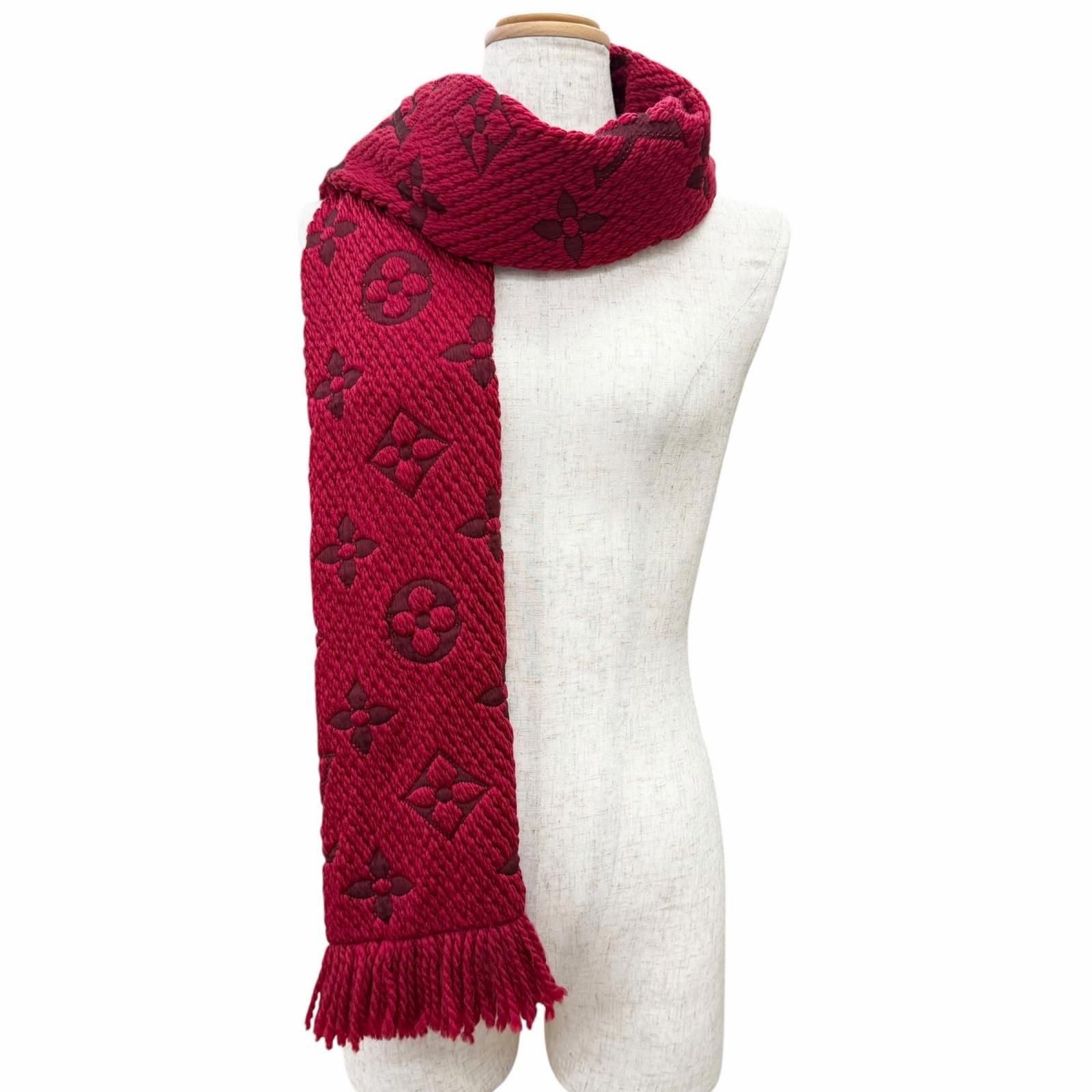 Louis Vuitton Echarpe Logo Mania Wool Silk Scarf Ruby — view 3