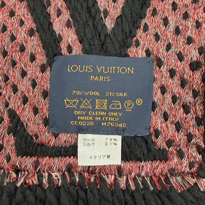 Louis Vuitton Echarpe Giant Monogram Jungle Wool Silk Scarf Black — view 6