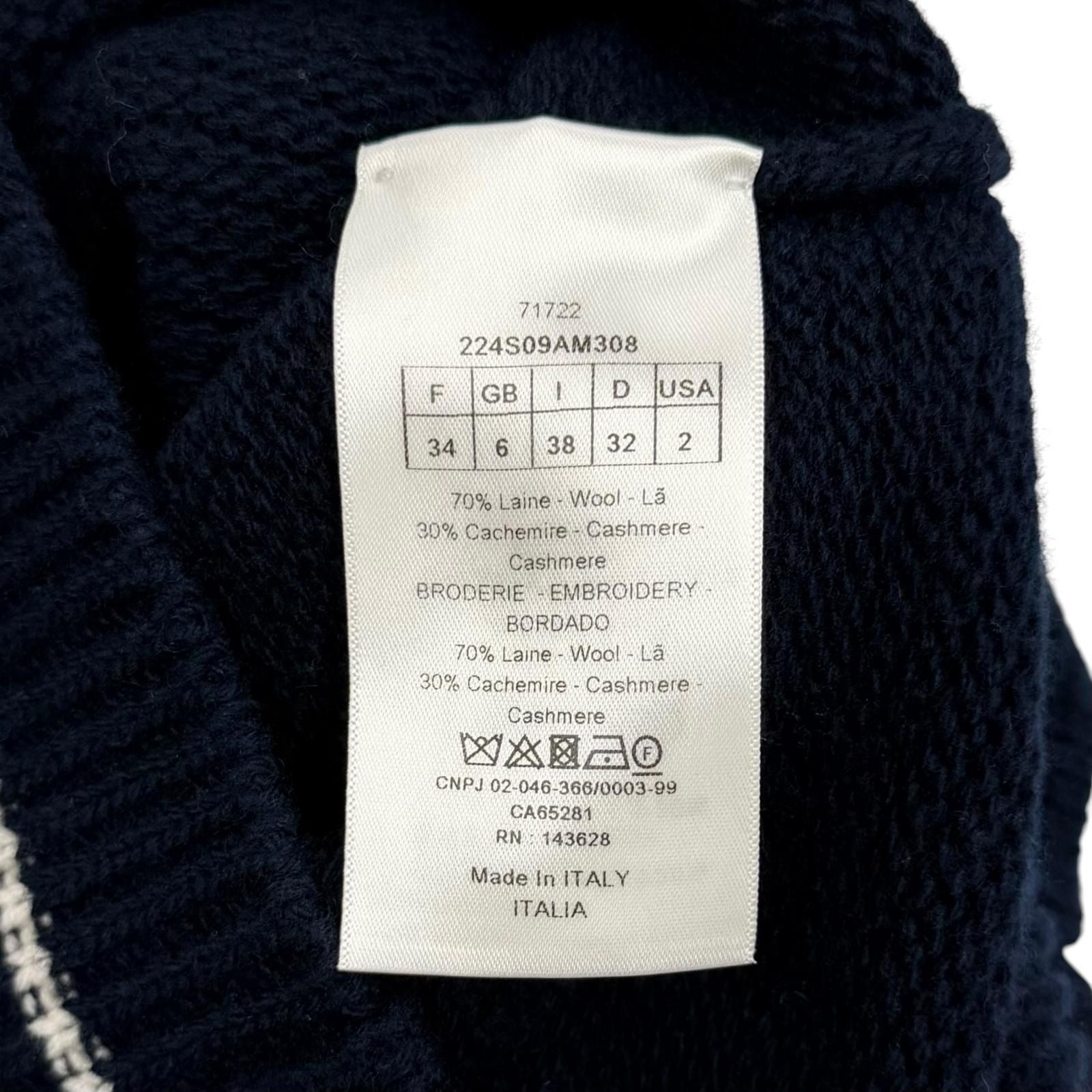 Dior Wool Cashmere Blend Logo Sweater — view 6