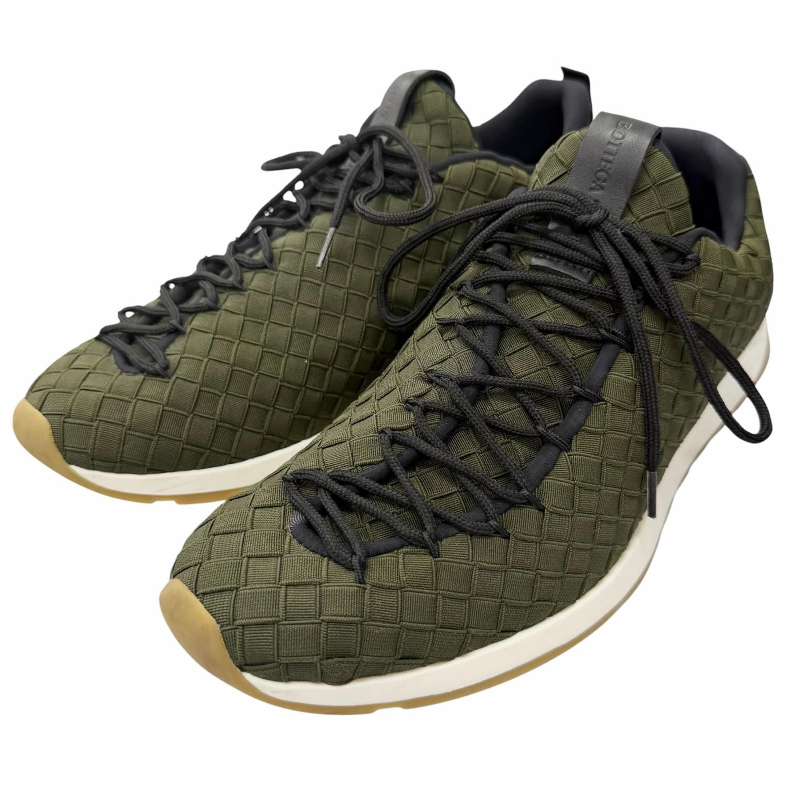 Bottega Veneta Lace Up Logo Low Cut Sneakers Khaki 41 Recommended — view 2