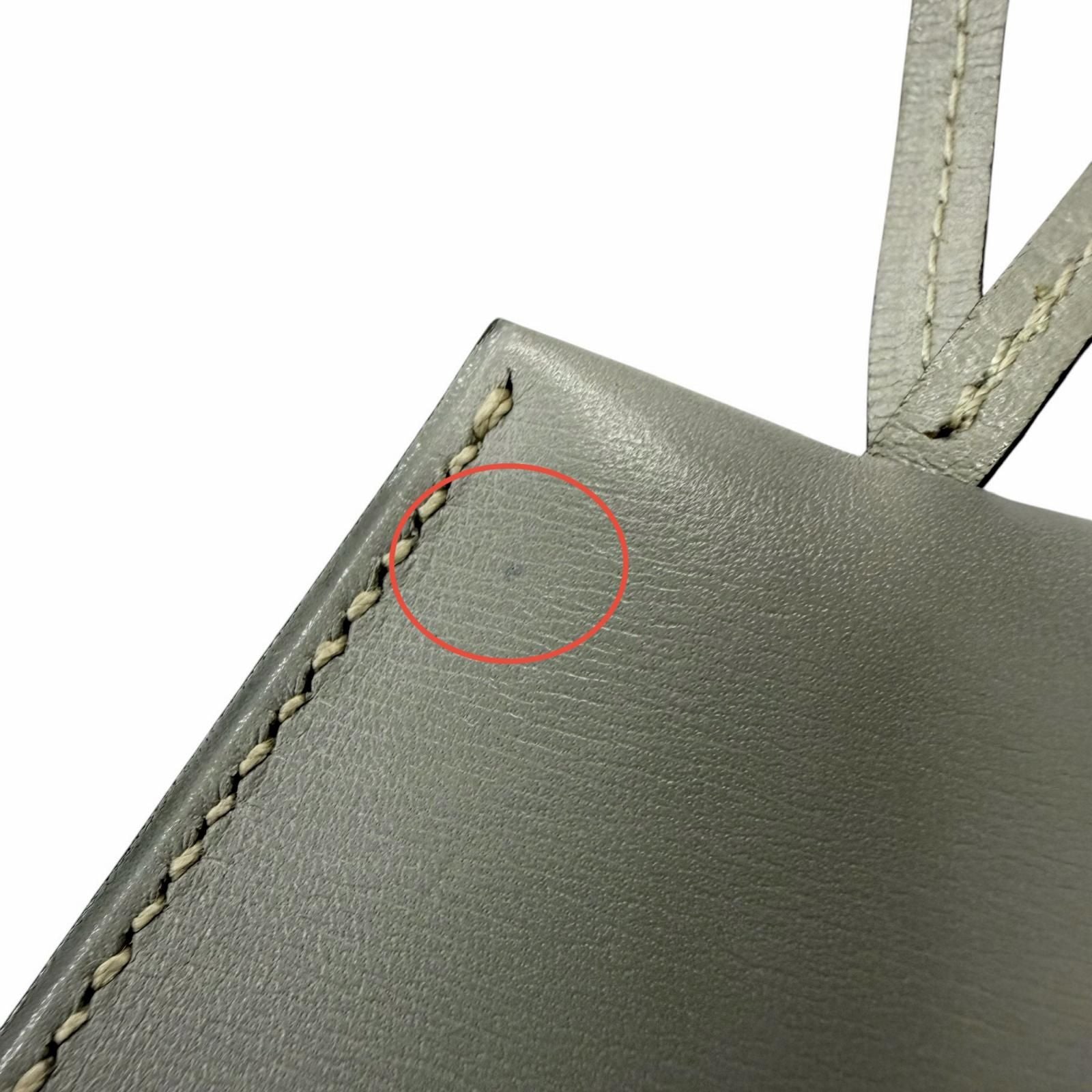 Hermes Vintage Leather Martin Margiela Era Clochette Charm Necklace Gray — view 8