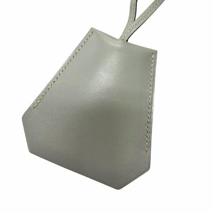 Hermes Vintage Leather Martin Margiela Era Clochette Charm Necklace Gray — view 3