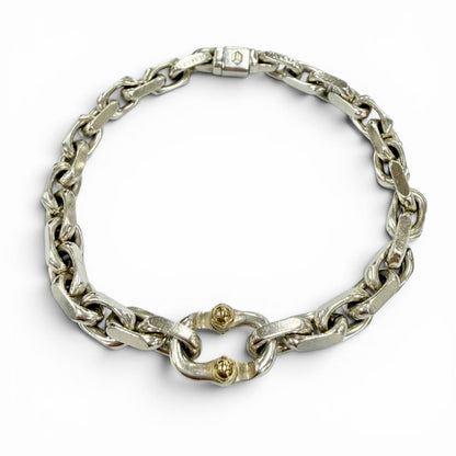 Tiffany & Co Makers Narrow Chain 925 18k Small 18 cm Bracelet Silver Gold