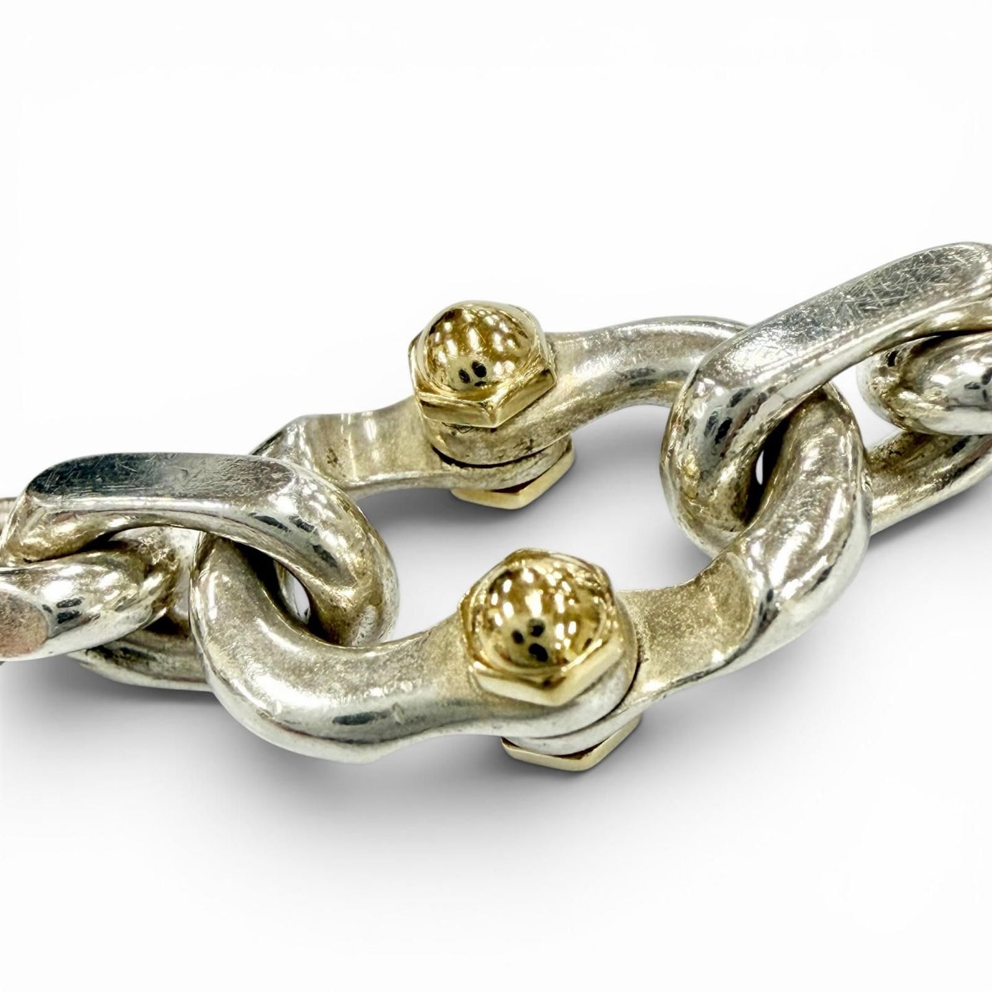 Tiffany & Co Makers Narrow Chain 925 18k Small 18 cm Bracelet Silver Gold — view 2