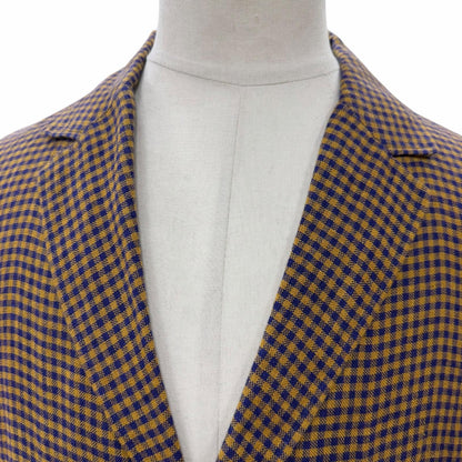 Gucci Linen 100% Interlocking Ribbon Mini Plaid Shell Button Single Jacket — view 2