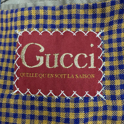 Gucci Linen 100% Interlocking Ribbon Mini Plaid Shell Button Single Jacket — view 9