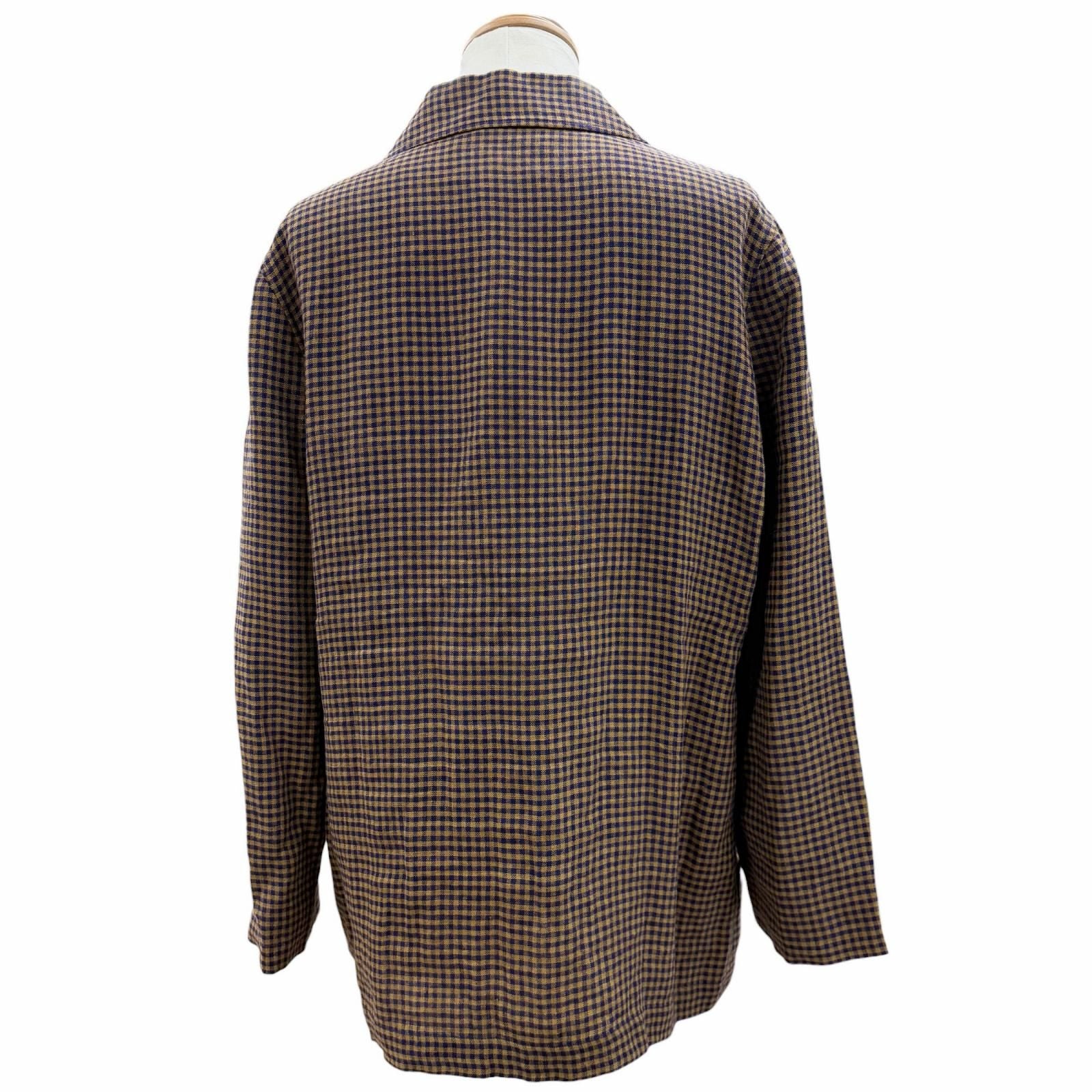 Gucci Linen 100% Interlocking Ribbon Mini Plaid Shell Button Single Jacket — view 4