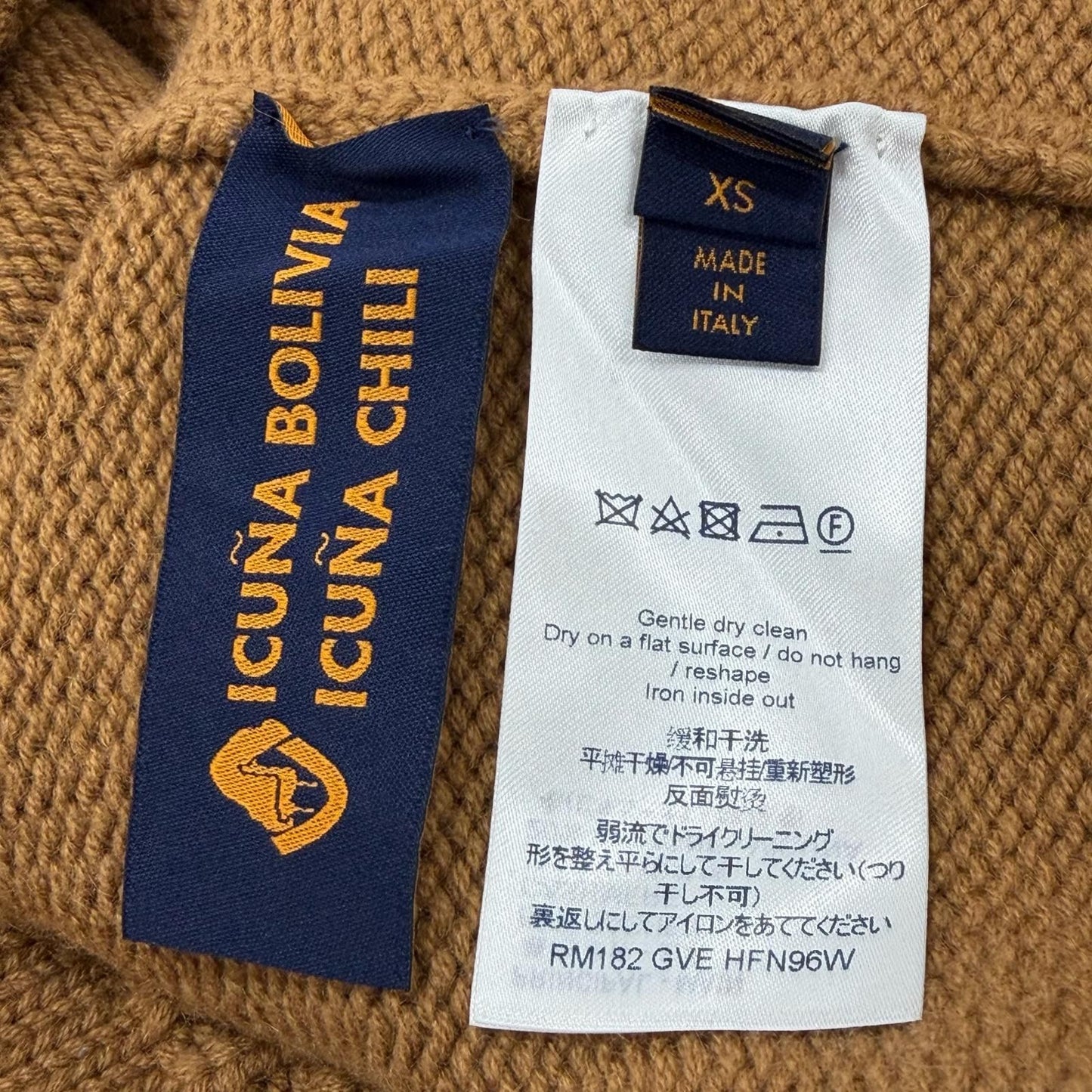 Louis Vuitton Peace and Love Cashmere Vicuna Blend LV Logo Hand Knit Sweater — view 6