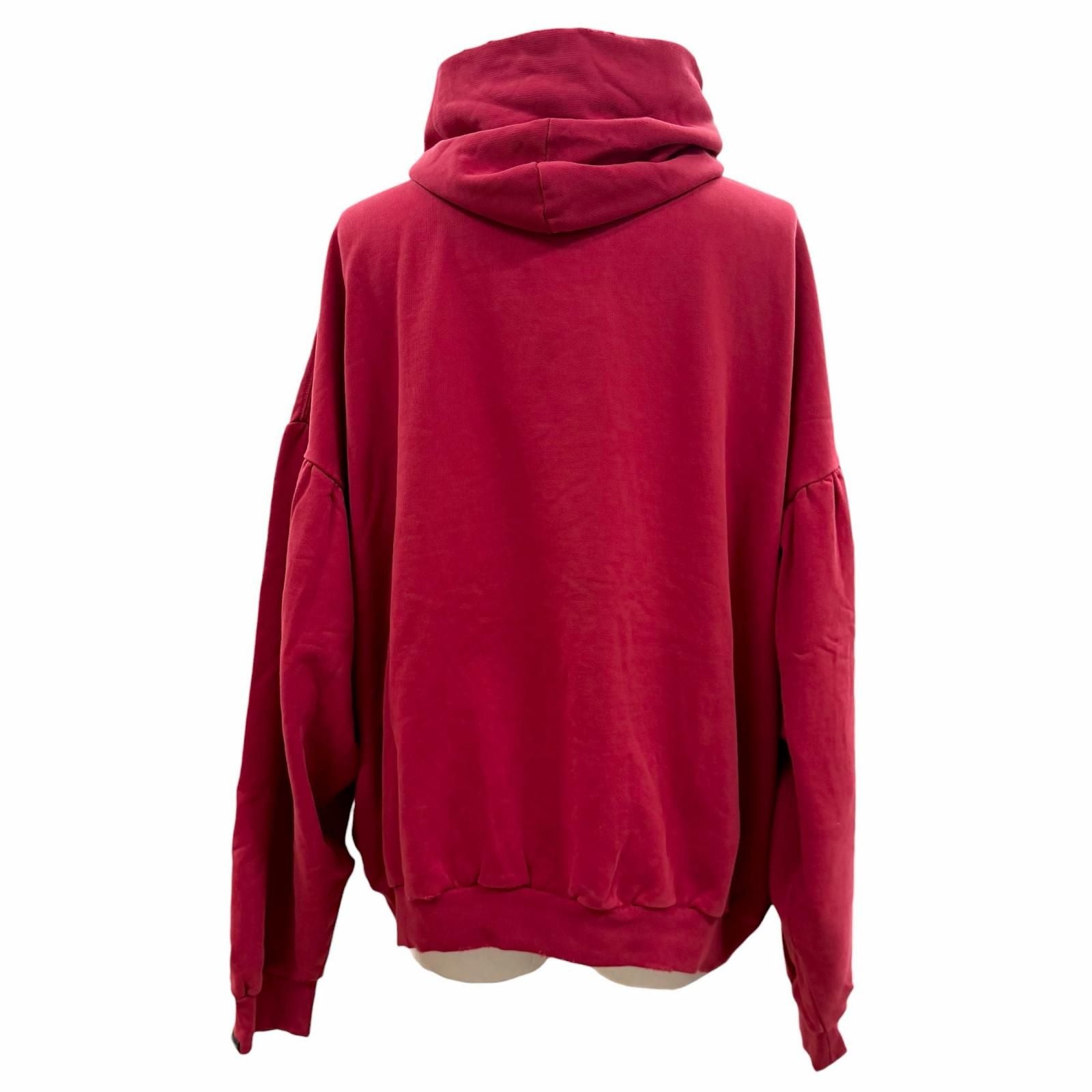Balenciaga Faux Logo Round Hem Hoodie Cotton 100% Many Kisses Print Distressed — view 3