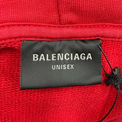 Balenciaga Faux Logo Round Hem Hoodie Cotton 100% Many Kisses Print Distressed — view 8