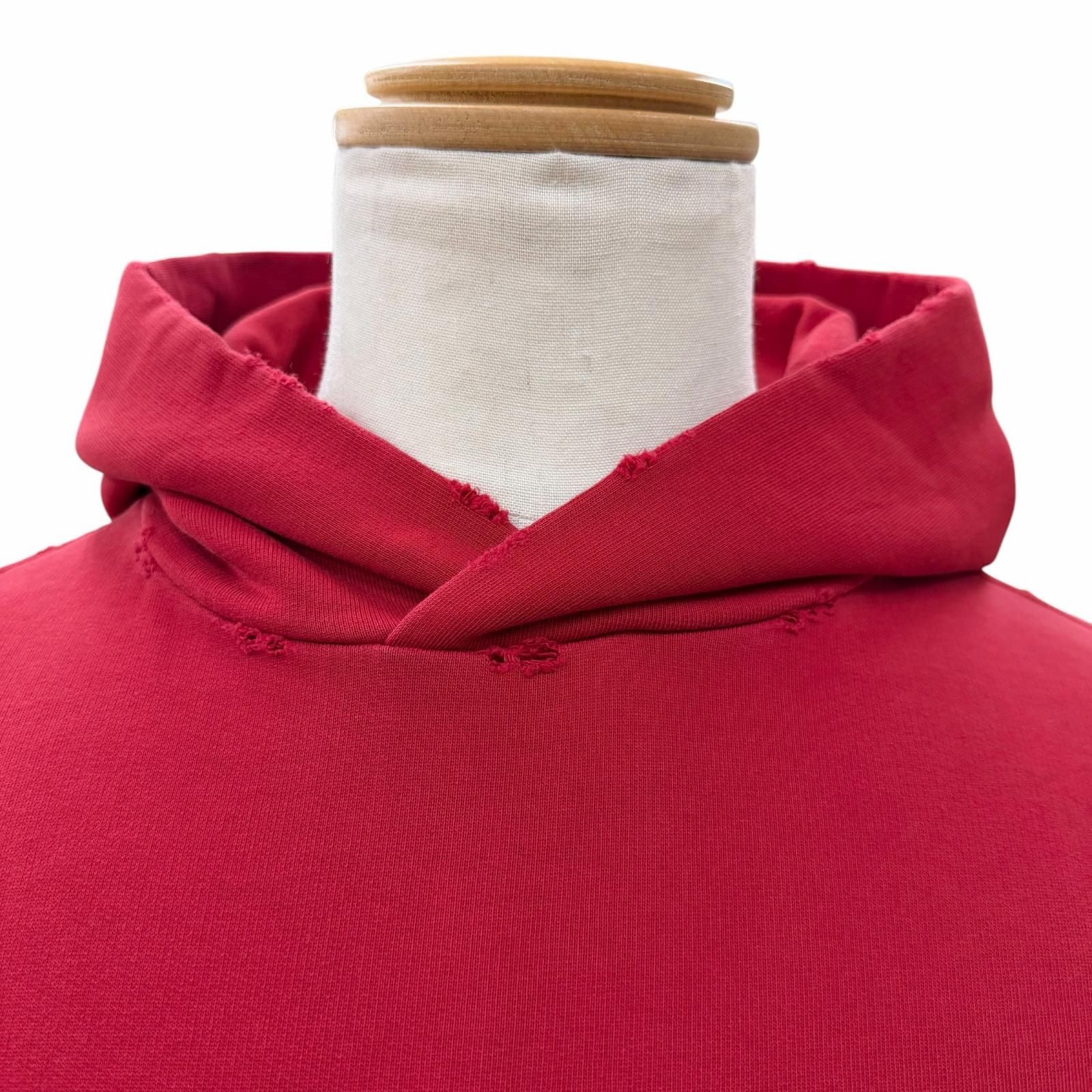 Balenciaga Faux Logo Round Hem Hoodie Cotton 100% Many Kisses Print Distressed — view 2