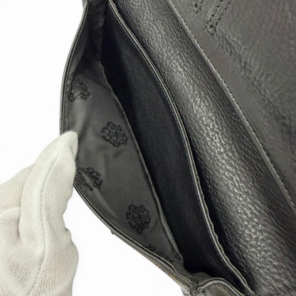 Chrome Hearts Single Fold Wallet Leather Scroll Label Bifold Black Silver — view 5