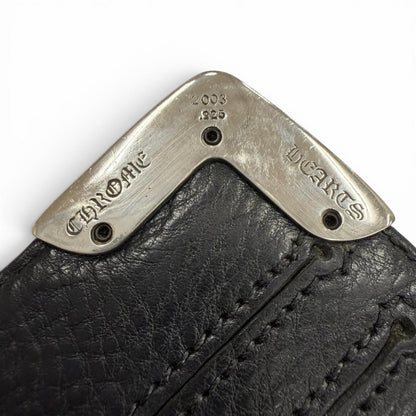 Chrome Hearts Single Fold Wallet Leather Scroll Label Bifold Black Silver — view 9