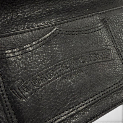 Chrome Hearts Single Fold Wallet Leather Scroll Label Bifold Black Silver — view 8