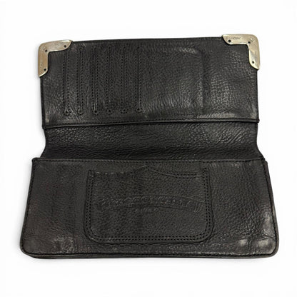 Chrome Hearts Single Fold Wallet Leather Scroll Label Bifold Black Silver — view 4
