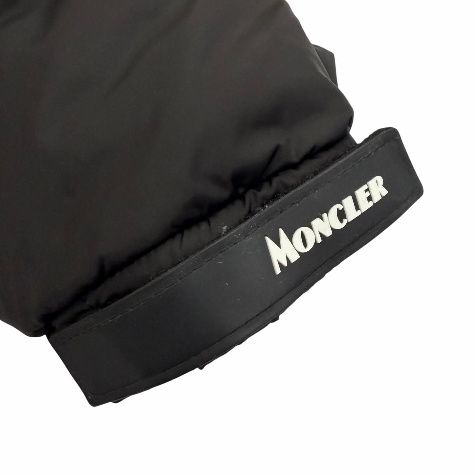 Moncler Tiam Nylon Logo Patch Hooded Long Down Coat Black 0 — view 8