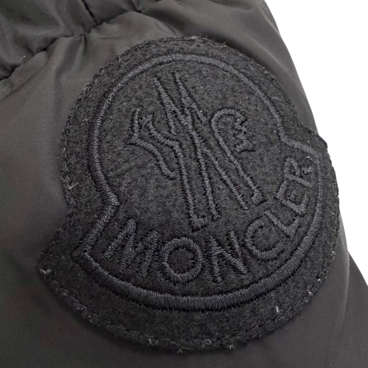 Moncler Tiam Nylon Logo Patch Hooded Long Down Coat Black 0 — view 6