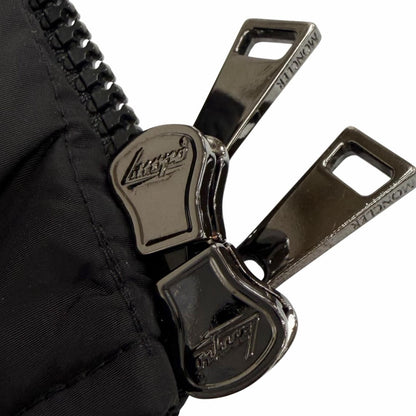 Moncler Tiam Nylon Logo Patch Hooded Long Down Coat Black 0 — view 7