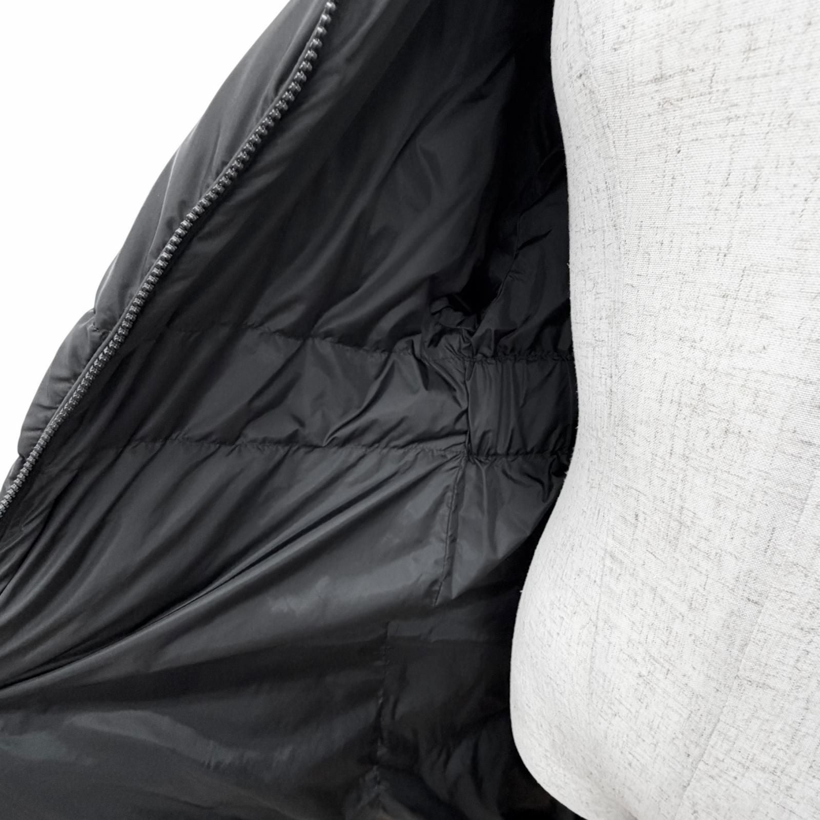 Moncler Tiam Nylon Logo Patch Hooded Long Down Coat Black 0 — view 5