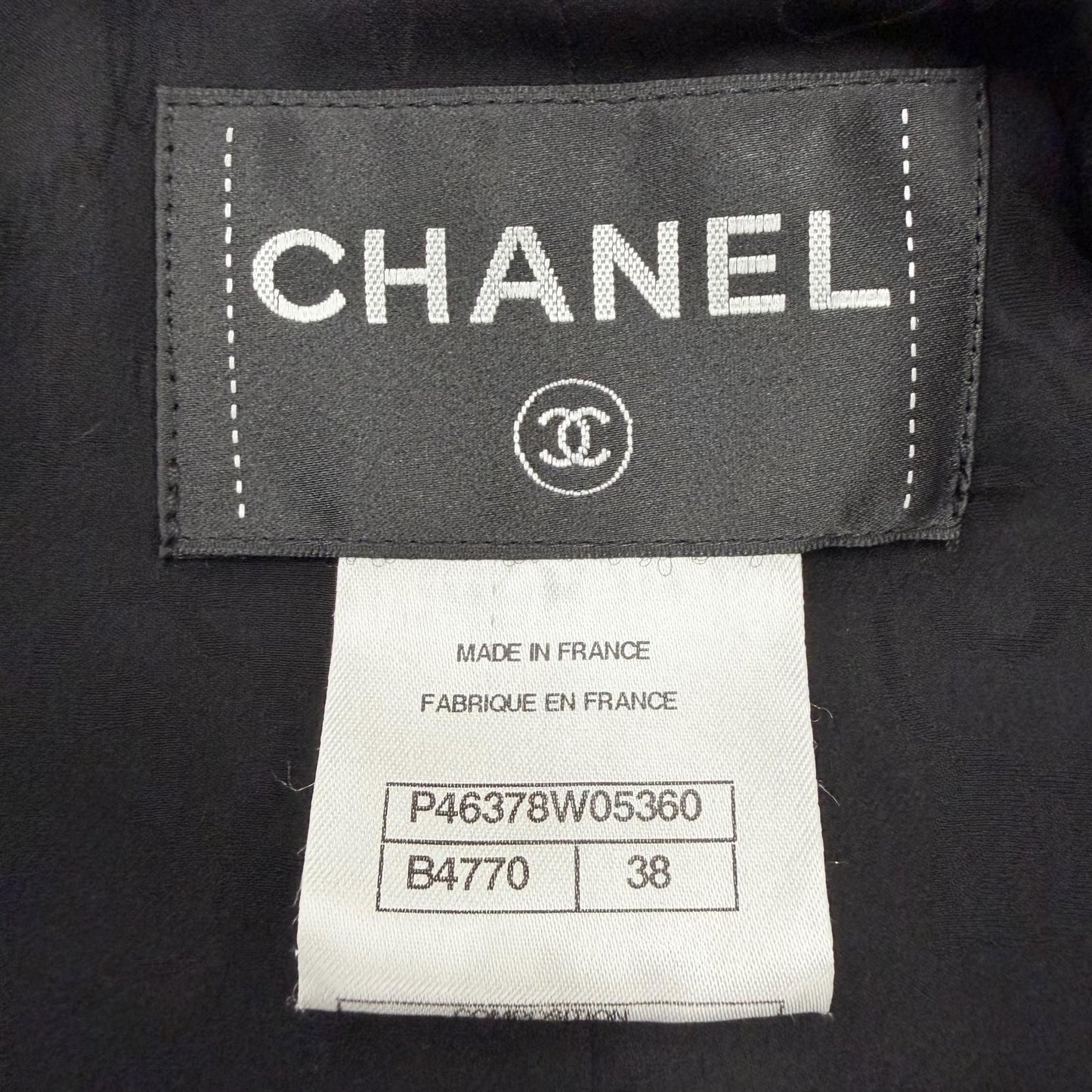 Chanel Lining Silk 100% CC Logo Gripoix Button Jacket Black 38 — view 7