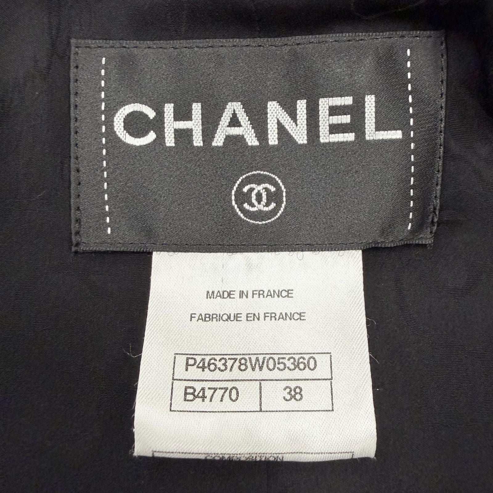 Chanel Lining Silk 100% CC Logo Gripoix Button Jacket Black 38 — view 7