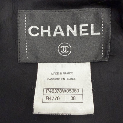 Chanel Lining Silk 100% CC Logo Gripoix Button Jacket Black 38 — view 7