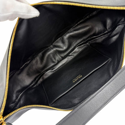 Prada Dumilune Triangle Logo Leather Shoulder Bag Black — view 9