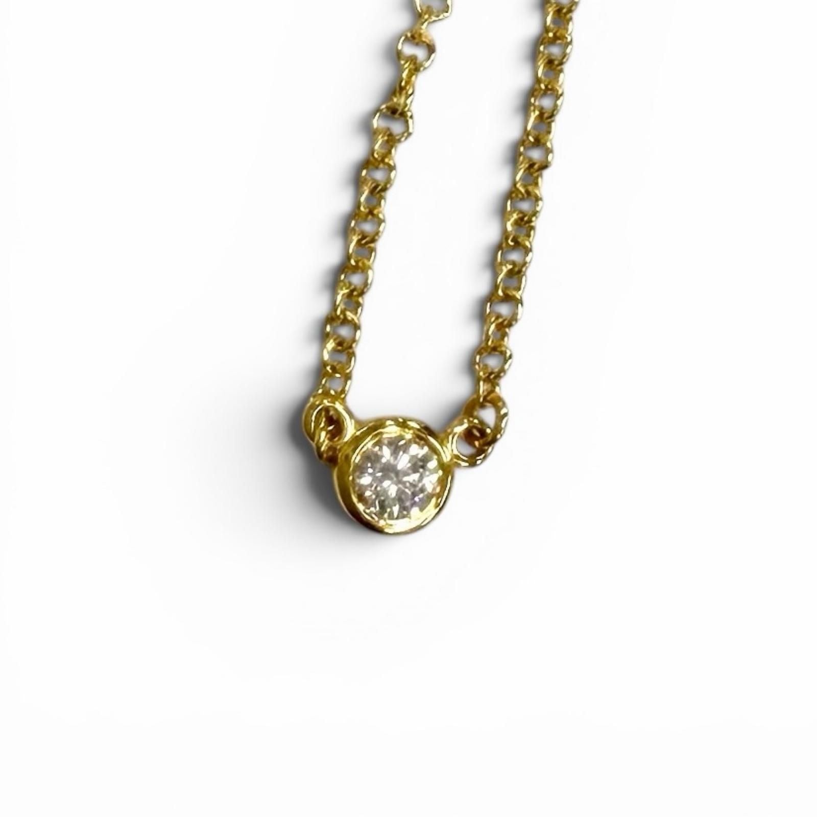 Tiffany & Co Elsa Peretti by the Yard Diamond Necklace 750 Diameter 3.4 Yellow