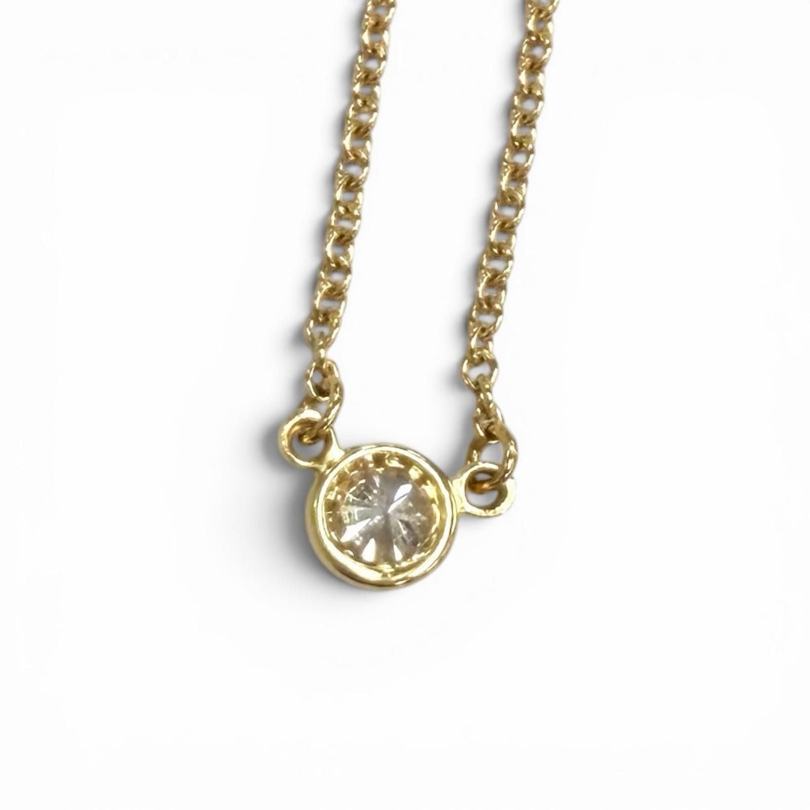 Tiffany & Co Elsa Peretti by the Yard Diamond Necklace 750 Diameter 3.9 Yellow — view 2