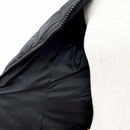 Bvlgari Moncler Tetra Logo Patch Hooded Leather Trim Down Jacket Black — view 5