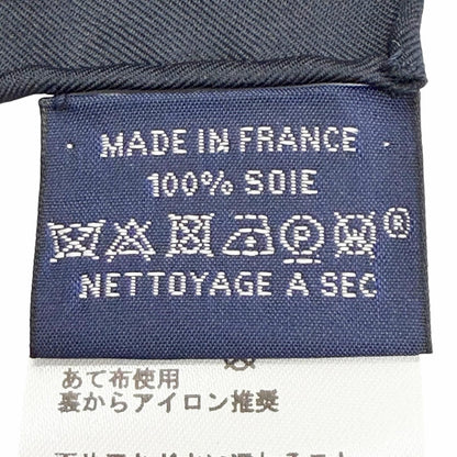 Hermes Dress Coaching Silk 100% Jacquard Weave Shoulder Shawl Poncho Navy — view 6