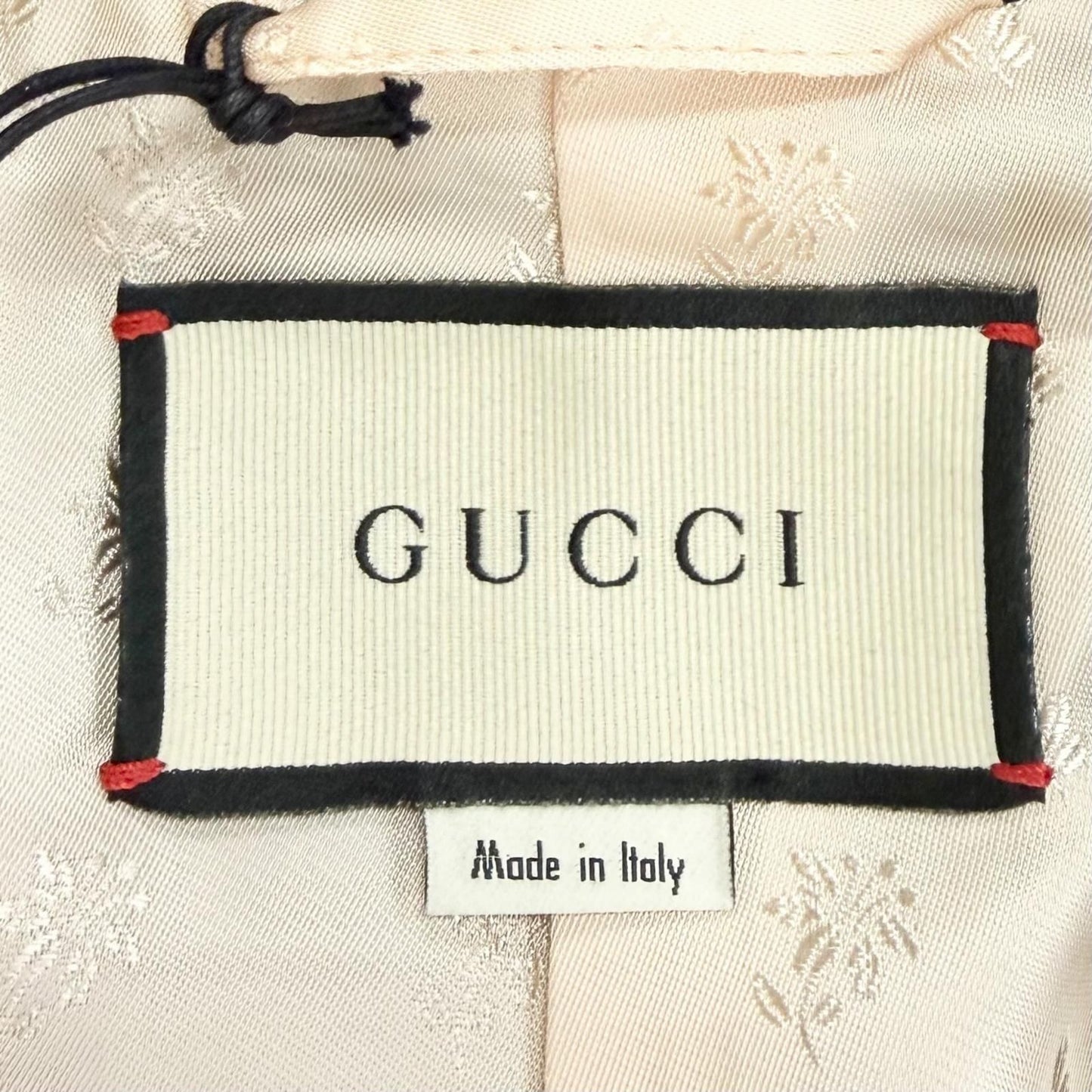 Gucci Wool Check Pattern Peak Lapel Double Button Jacket Navy Ivory 40 Recommend — view 7
