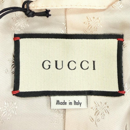 Gucci Wool Check Pattern Peak Lapel Double Button Jacket Navy Ivory 40 Recommend — view 7