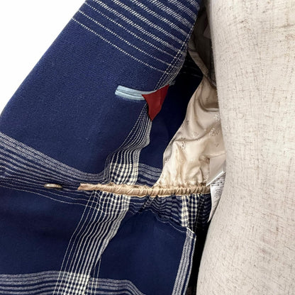Gucci Wool Check Pattern Peak Lapel Double Button Jacket Navy Ivory 40 Recommend — view 5