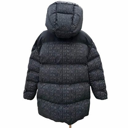 Moncler Grandval Letter Ring Logo All Over Pattern Patch Hooded Down Jacket