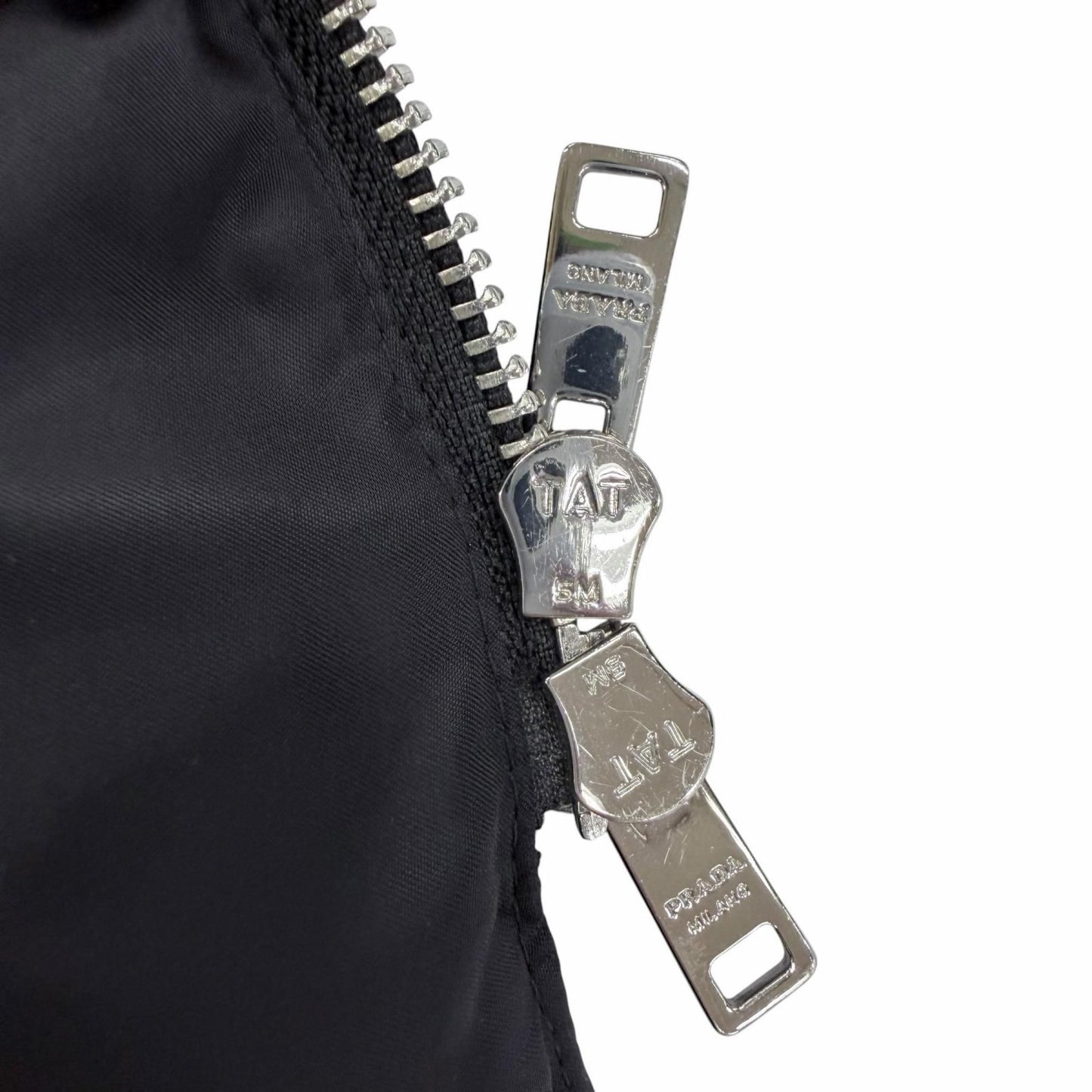 Prada Logo Buckle Belt Lambfa Use Zip Up Coat Black 38 — view 6