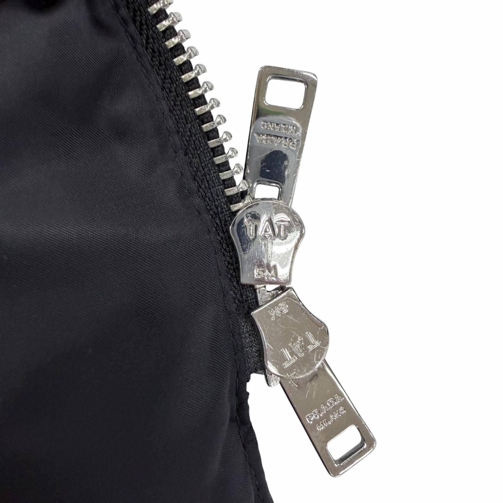 Prada Logo Buckle Belt Lambfa Use Zip Up Coat Black 38 — view 6