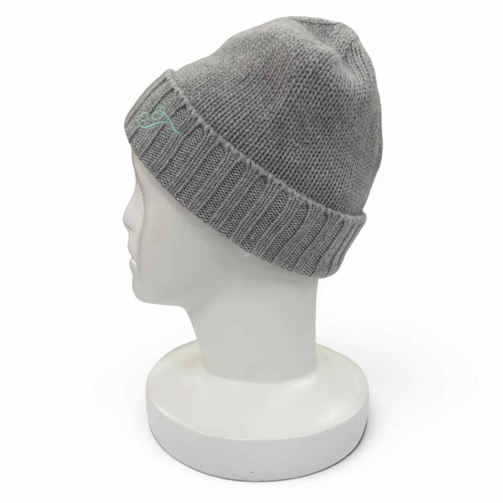 Tiffany & Co Cashmere Scarf Knit Cap 2 Piece Set Gray — view 9