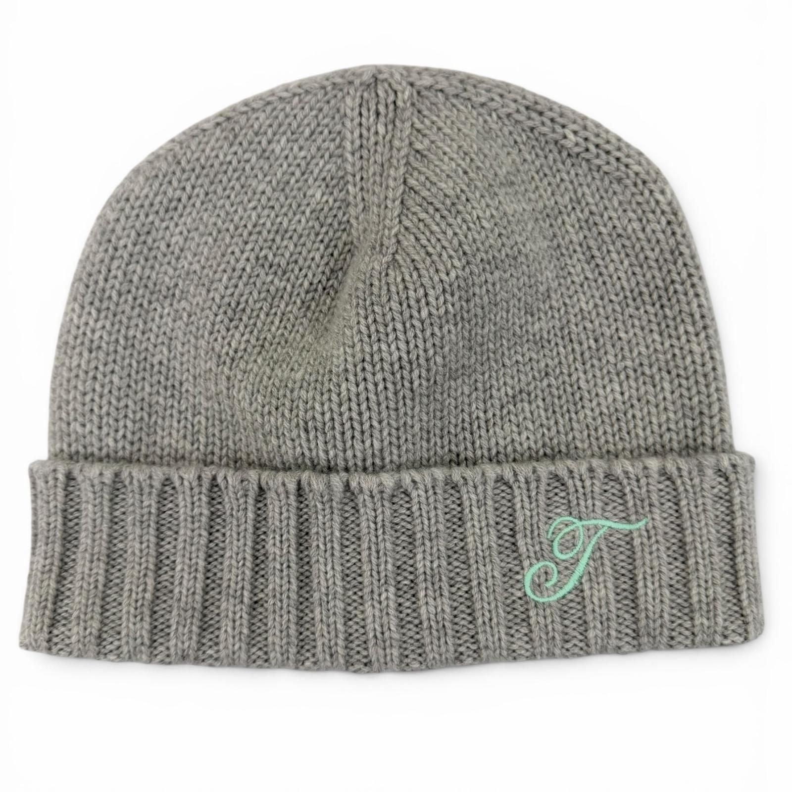 Tiffany & Co Cashmere Scarf Knit Cap 2 Piece Set Gray — view 6