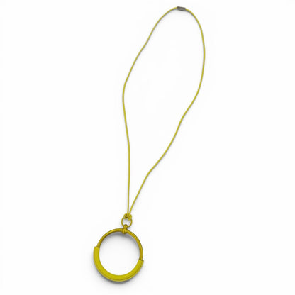 Hermes Loup Grand Necklace Leather Pendant Yellow — view 3