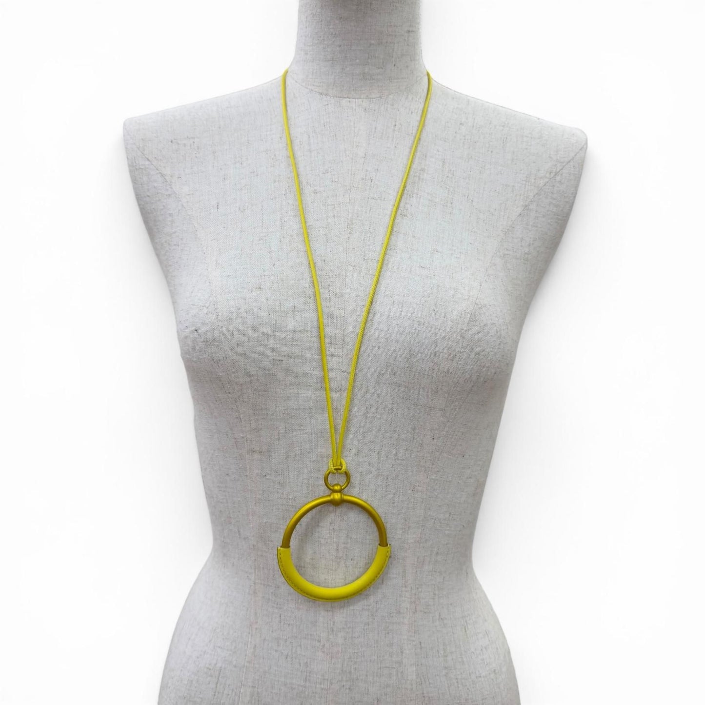 Hermes Loup Grand Necklace Leather Pendant Yellow — view 4