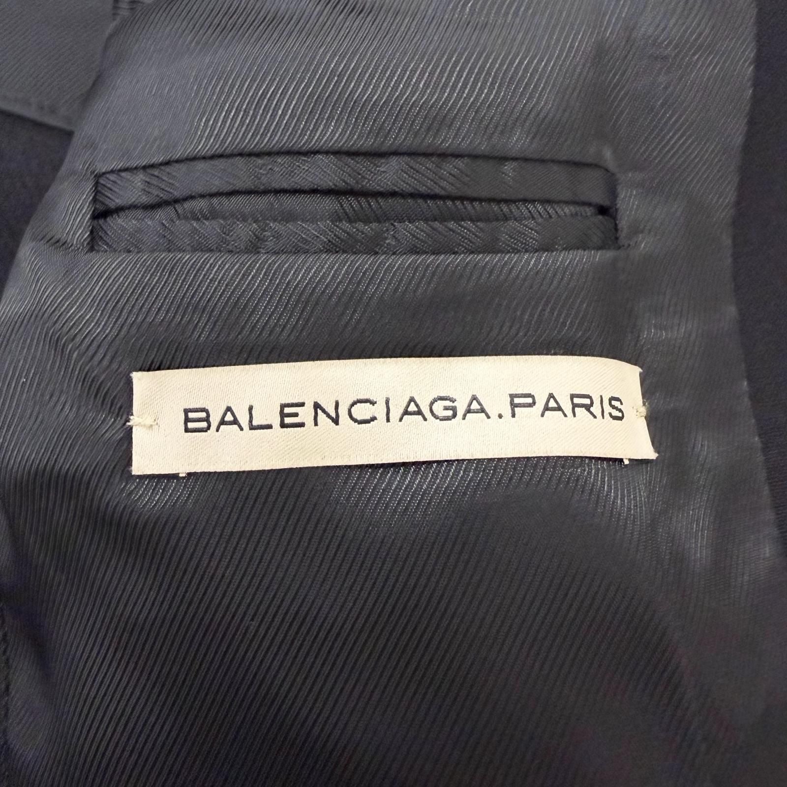 Balenciaga 100% Nicola Ghesquier Era Double Breasted Coat Black 48 — view 7