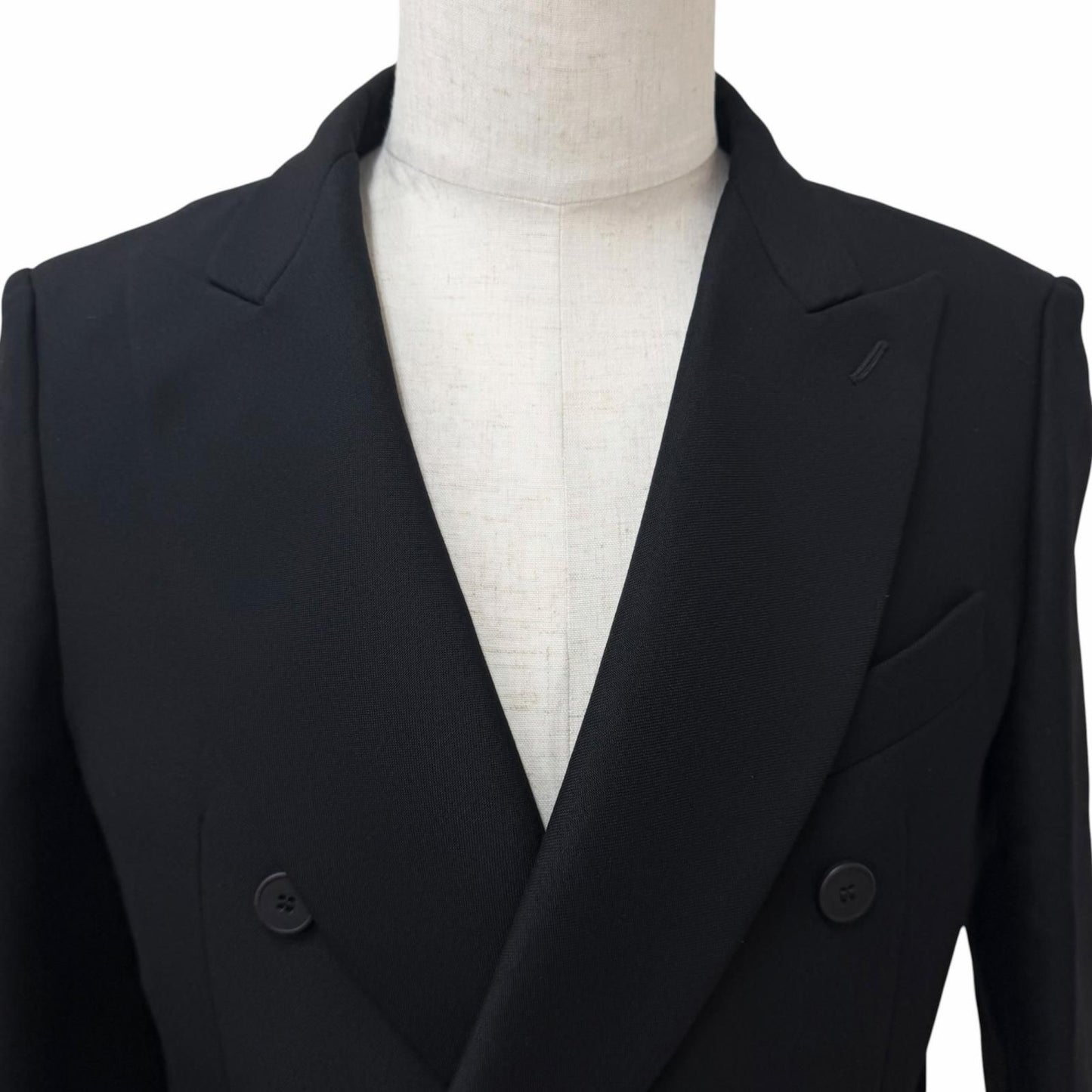 Balenciaga 100% Nicola Ghesquier Era Double Breasted Coat Black 48 — view 2